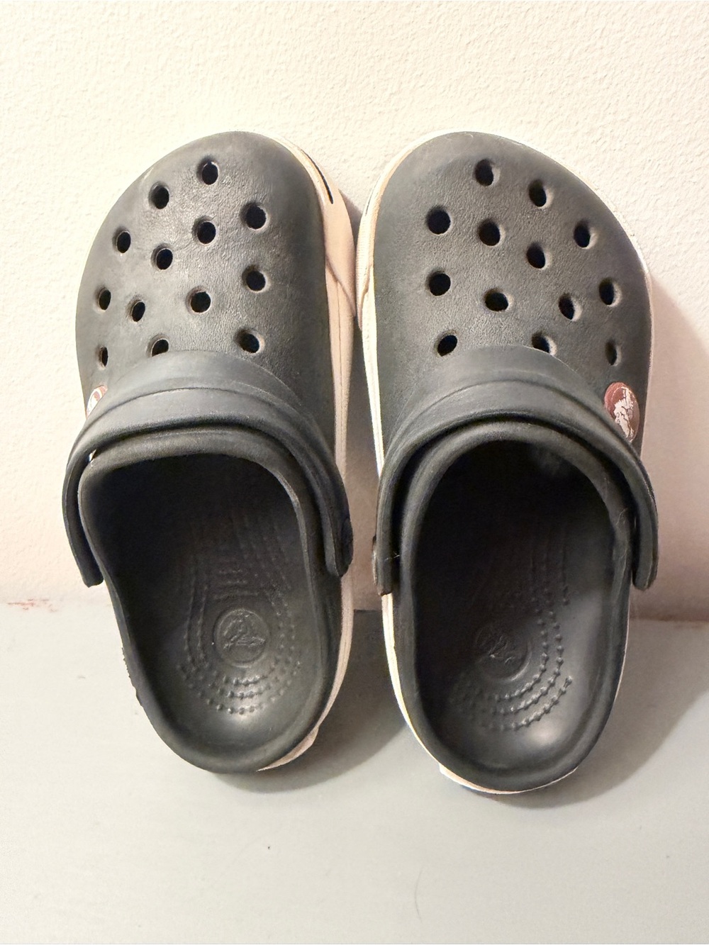 CROCS Kids Black and Cream Clog Sandals